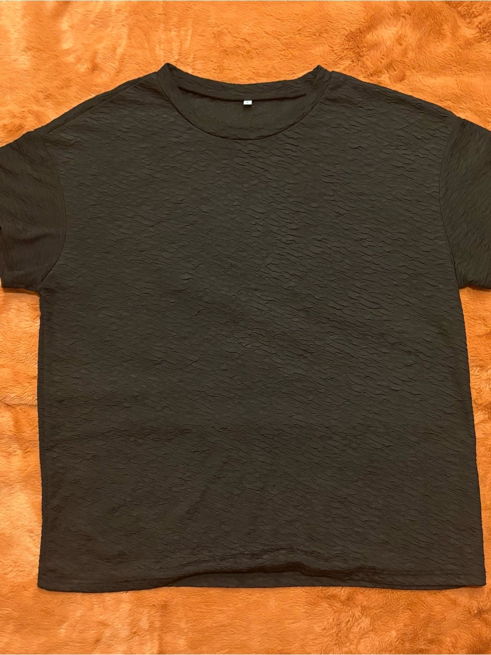 Black Solid Short Sleeve Pullover Blouse Women’s Regular L